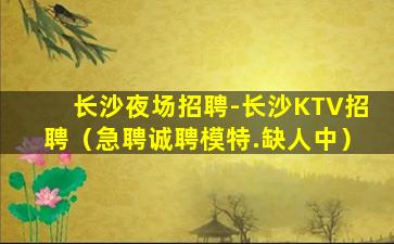 乌鲁木齐夜场招聘